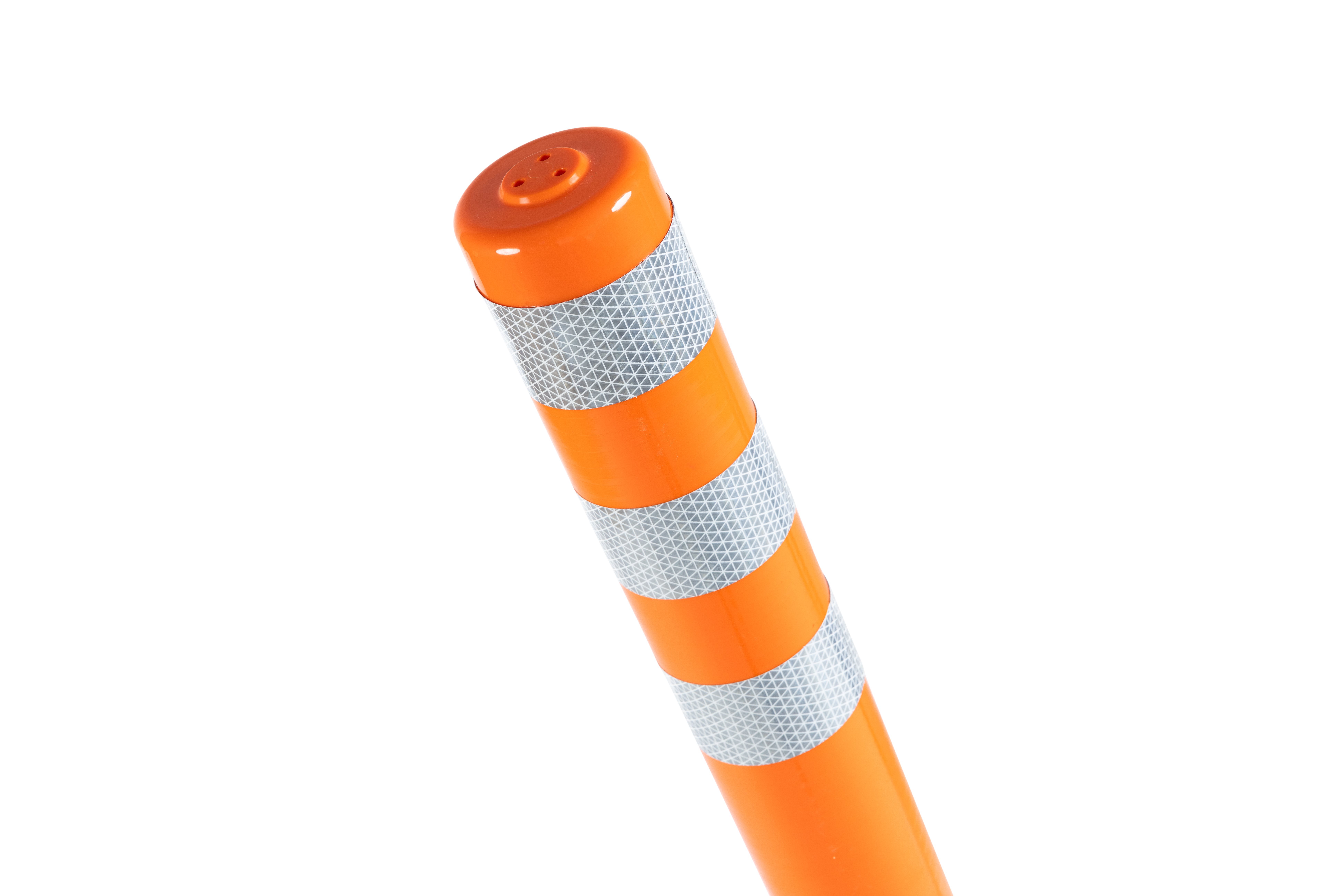 Poller Bernd seitlich schrg/oben Poller Bernd in Orange mit reflektierenden Ringen und Befestigungsgewinde