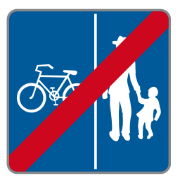 Verkehrszeichen Ende eines Gehund Radweges