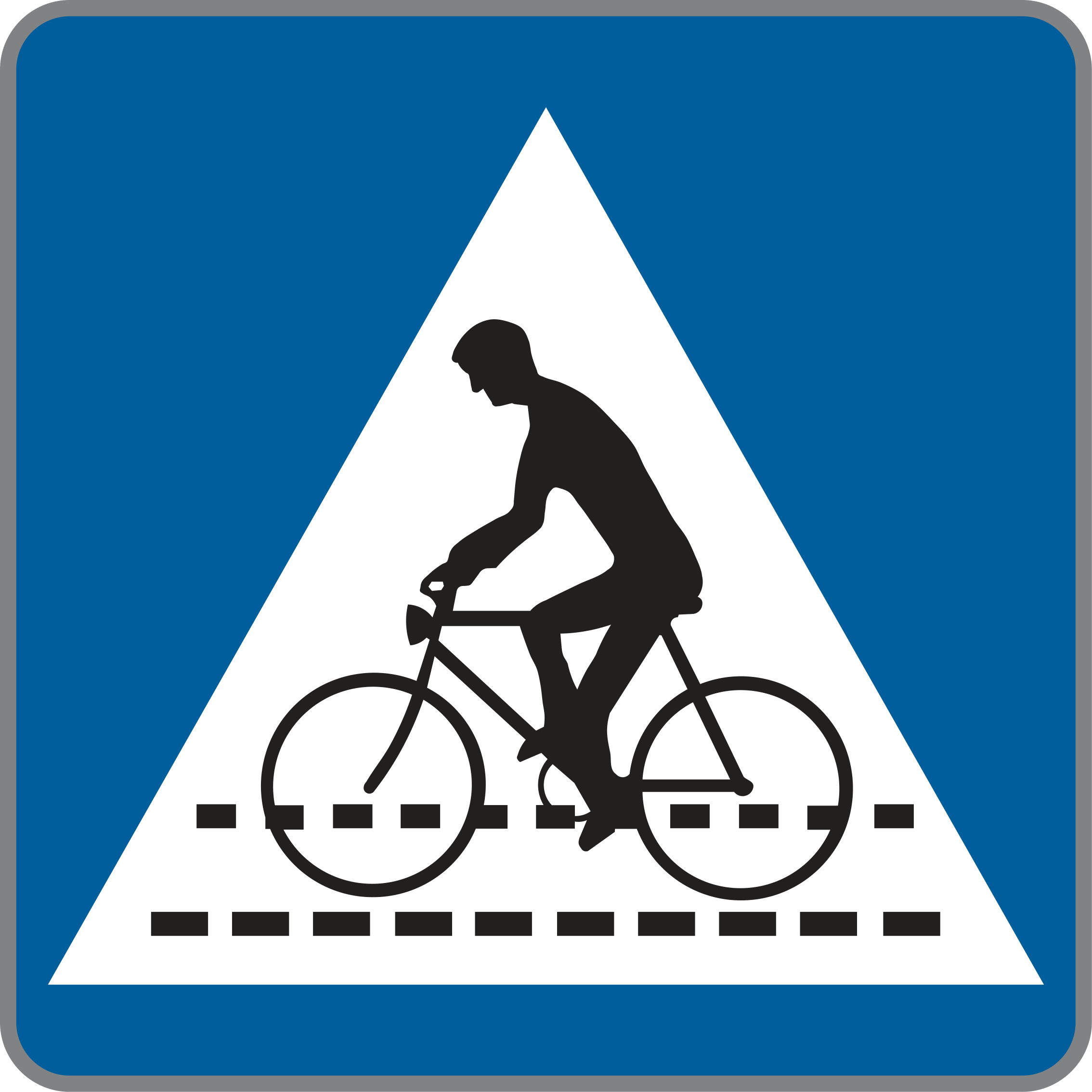 Verkehrszeichen Kennzeichnung einer Radfahrerüberfahrt