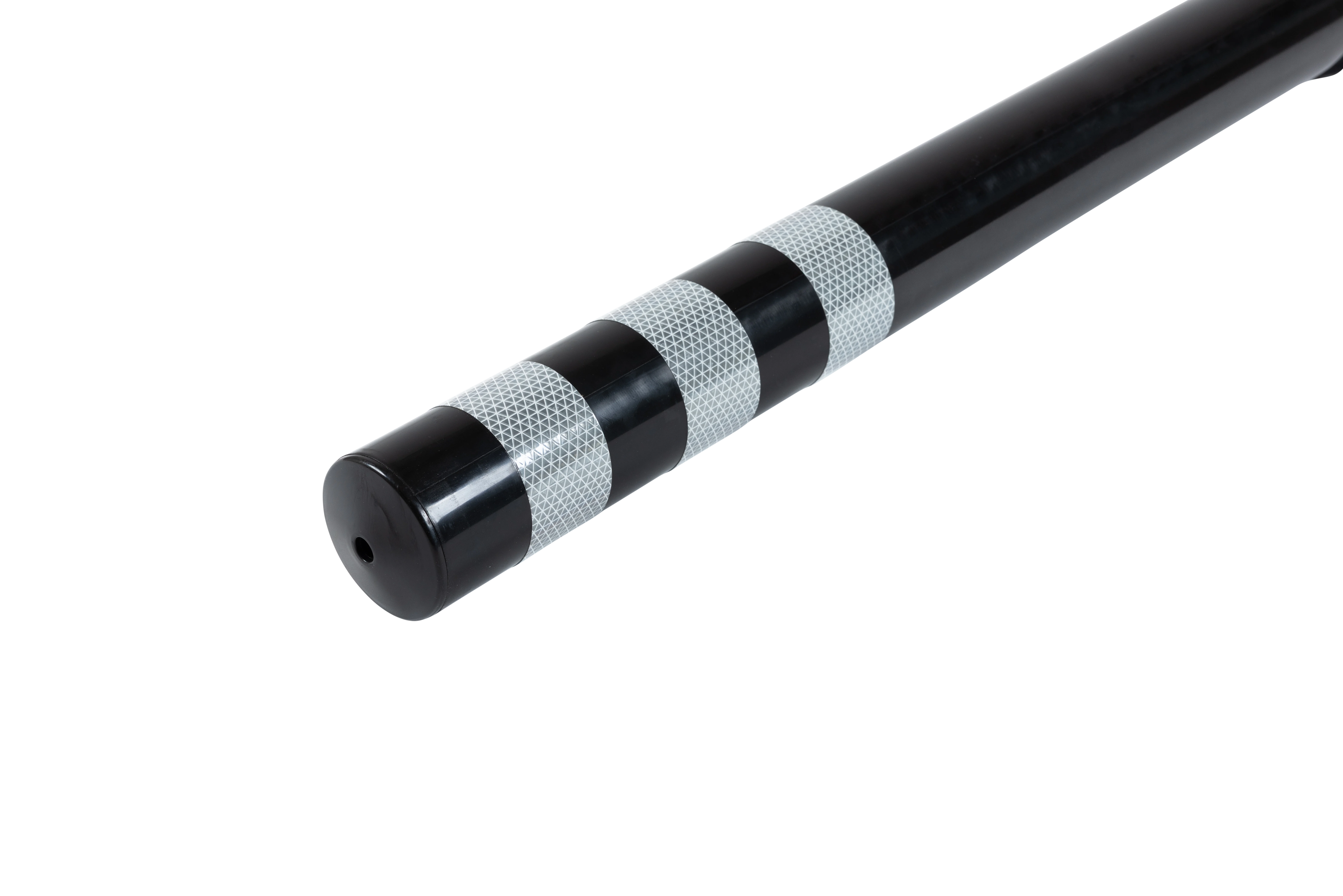 Poller Bernd in Schwarz mit reflektierenden Ringen und Befestigungsgewinde