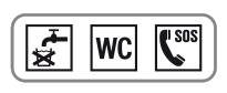 Zusatztafel für Parkplatzbeschilderung Autobahn (Symbole)