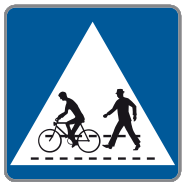 Verkehrszeichen Kennzeichnung eines Schutzweges und einer Radfahrerüberfahrt