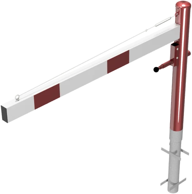 Drehschranke mit Aluminium Schrankenbaum 1.5 m feuerverzinkt rot weißen mit (Profilzylinderschloss,Dreikanntschloss,Vorhangschloss)