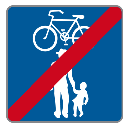 Verkehrszeichen Ende eines Geh- und Radweges