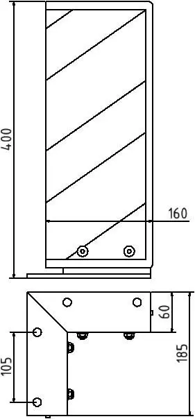 Elastischer Anfahrtschutz 400 mm Technischezeichnung