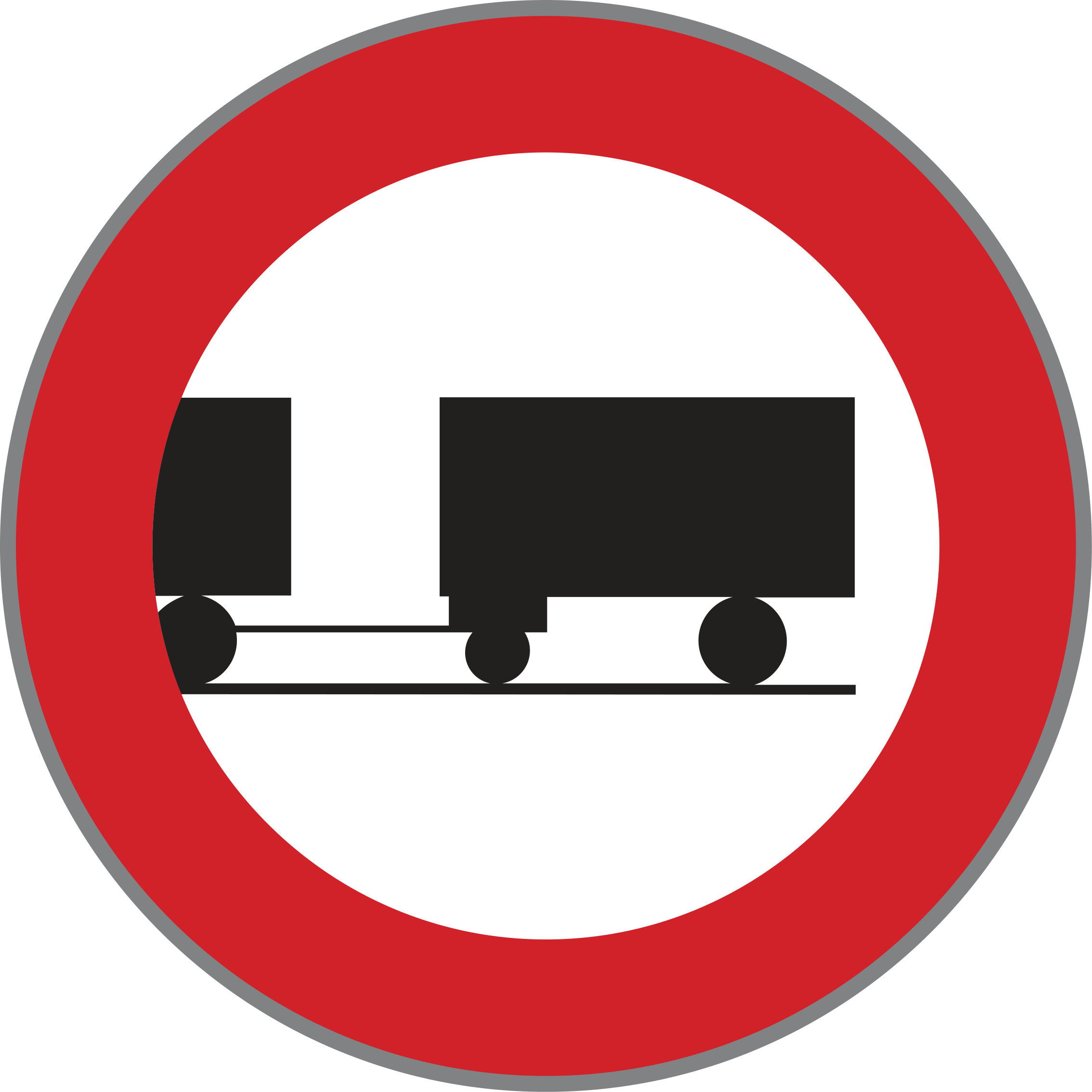 Verkehrszeichen Fahrverbot für Lastkraftfahrzeuge mit Anhänger
