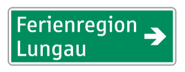 Wegweiser zu Landesteilen, Gebieten und Ortszentren (grün) § 53/13d