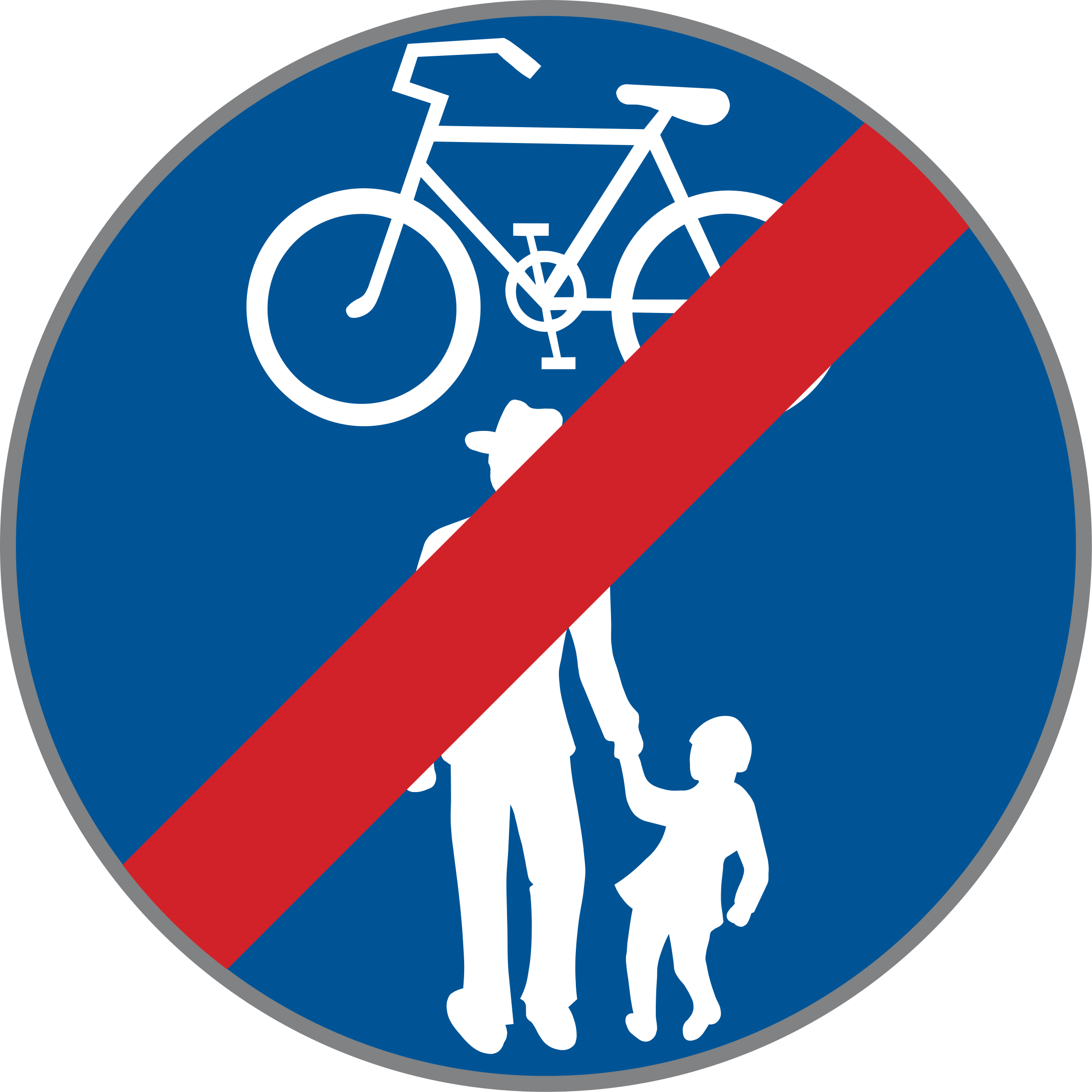 Verkehrszeichen Ende eines Geh- und Radweges