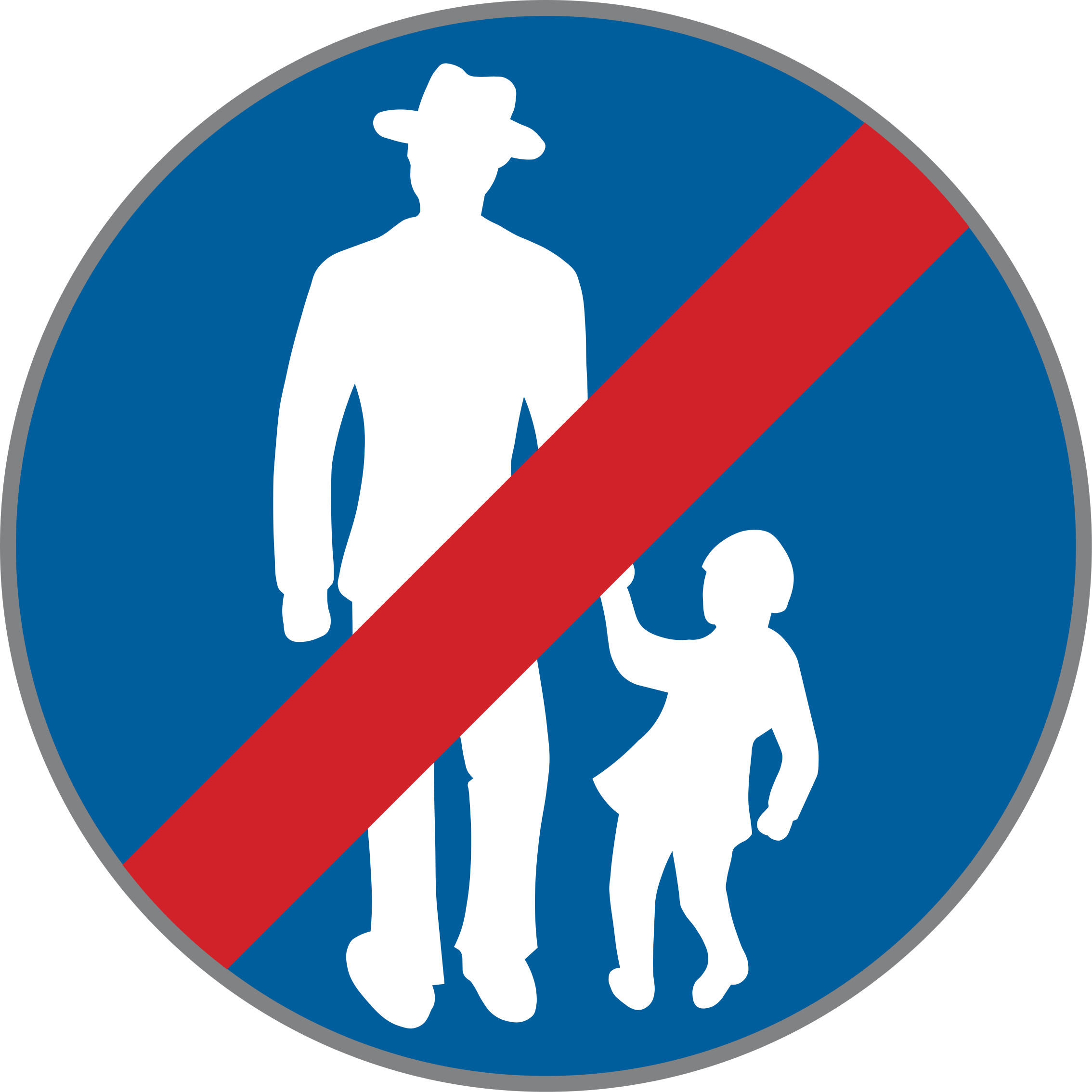 Verkehrszeichen Ende eines Gehweges