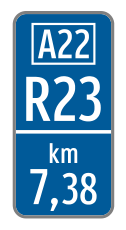 Kilometertafel Format 1b für Rampen von Bundesstraßen A und S