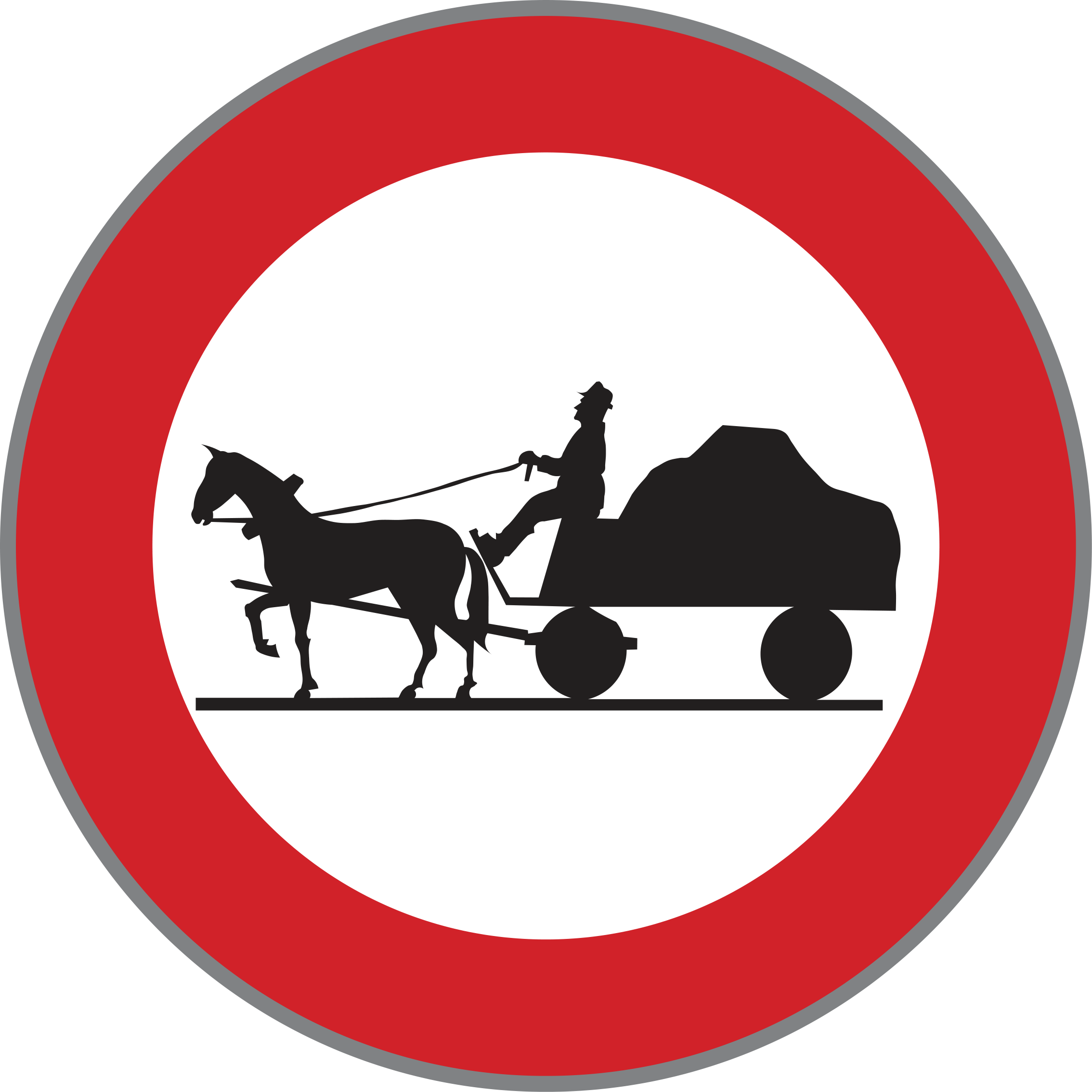 Verkehrszeichen Fahrverbot für Fuhrwerke
