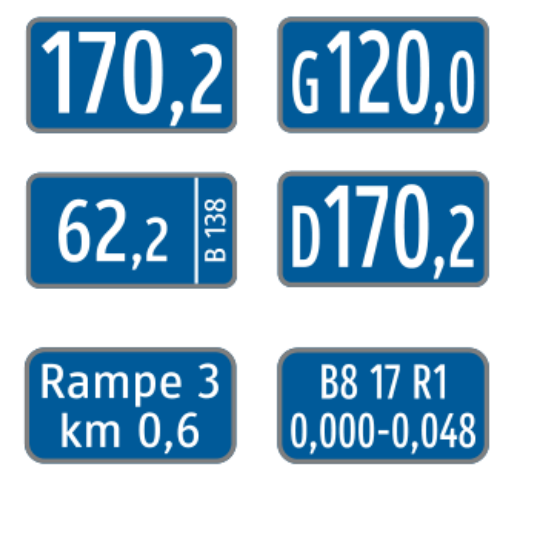 Kilometertafel Format 2 für Landesstraßen B