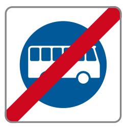Verkehrszeichen Ende einer Straße für Omnibusse