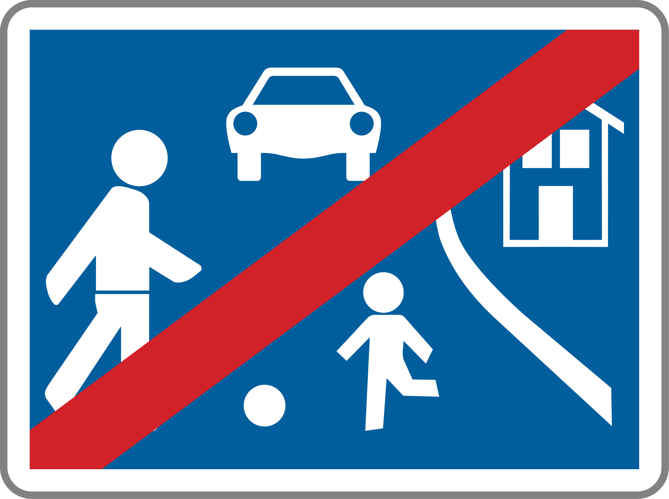 Verkehrszeichen Ende einer Wohnstraße