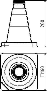 Leitkegel Mini 200 mm Technischezeichung
