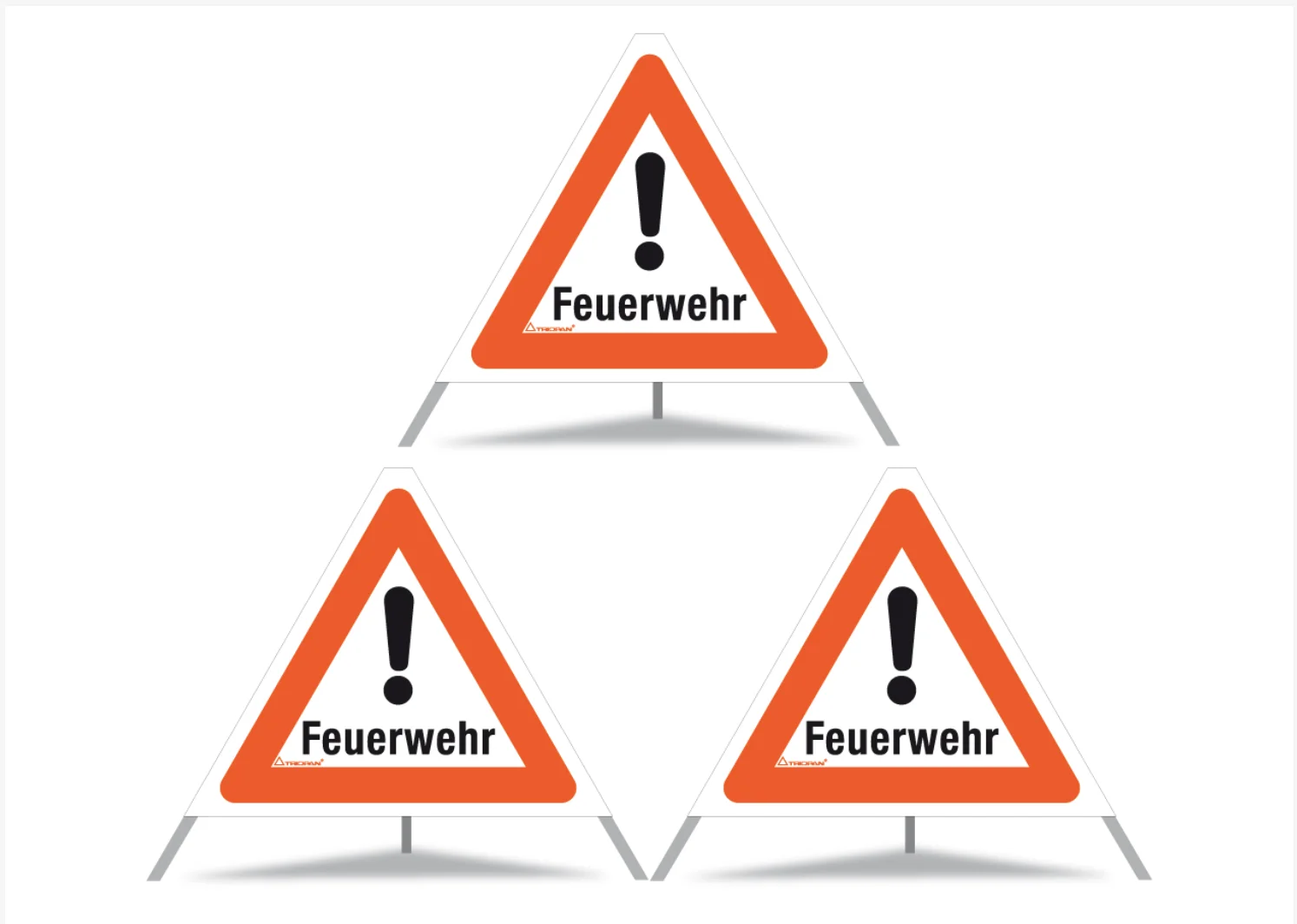 Faltsingnal / Triopan 3 x Feuerwehr höhe 60cm tagleuchtend Weiß