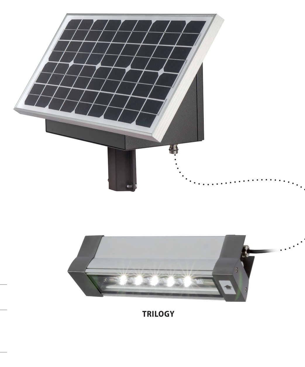 Solar-Straßenleuchte Trilogy Bust, 05R270, W1 A, 10F LED 0,3m/ Kit 10 W, Ø60
