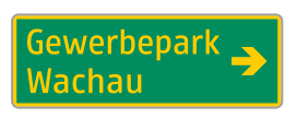 Wegweiser mit Sammelbezeichnung von Gewerbezielen (grün) § 53/13