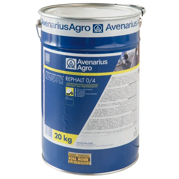 Eimer mit 20 kg Rephalt 0/4 Kaltasphalt von Avenarius Agro, 1-komponentiges Mischgut für Straßenausbesserung