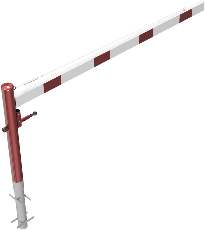 Drehschranke mit Aluminium Schrankenbaum 2.5 m feuerverzinkt rot weißen mit (Profilzylinderschloss,Dreikanntschloss,Vorhangschloss)