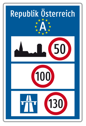 Verkehrszeichen Allgemeine Geschwindigkeits-
