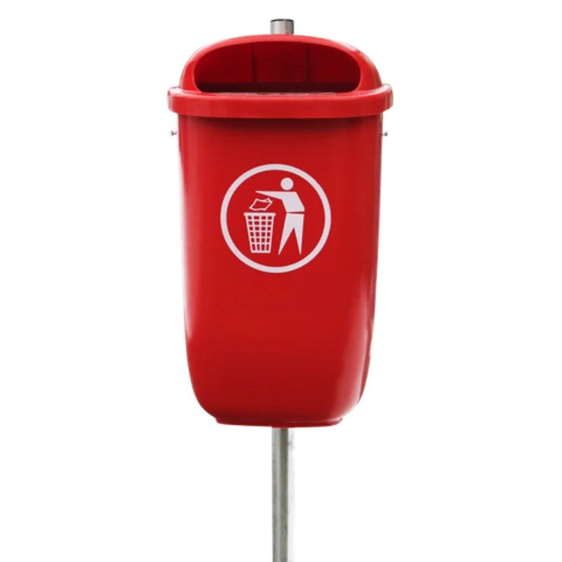 Mistkübel Flexi mit Piktogramm – Farbe Verkehrsrot