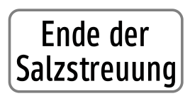 Zusatztafel „Ende der Salzstreuung“