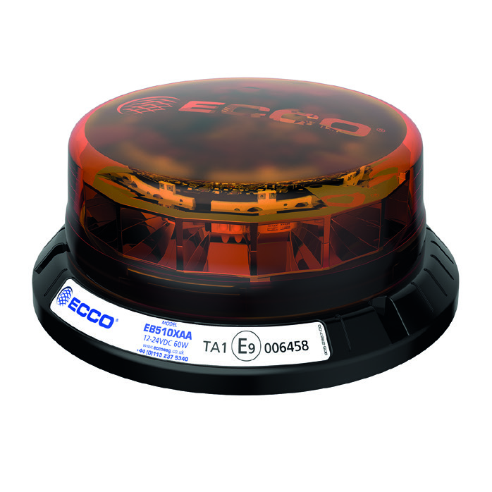 LED-Rundumkennleuchte Serie 5100, blinkend, flache Bauform, 12/24 V, gelb, Magnetmontage