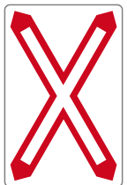 Verkehrszeichen Andreaskreuz – eingleisig