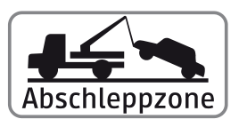 Zusatztafel „Abschleppzone“