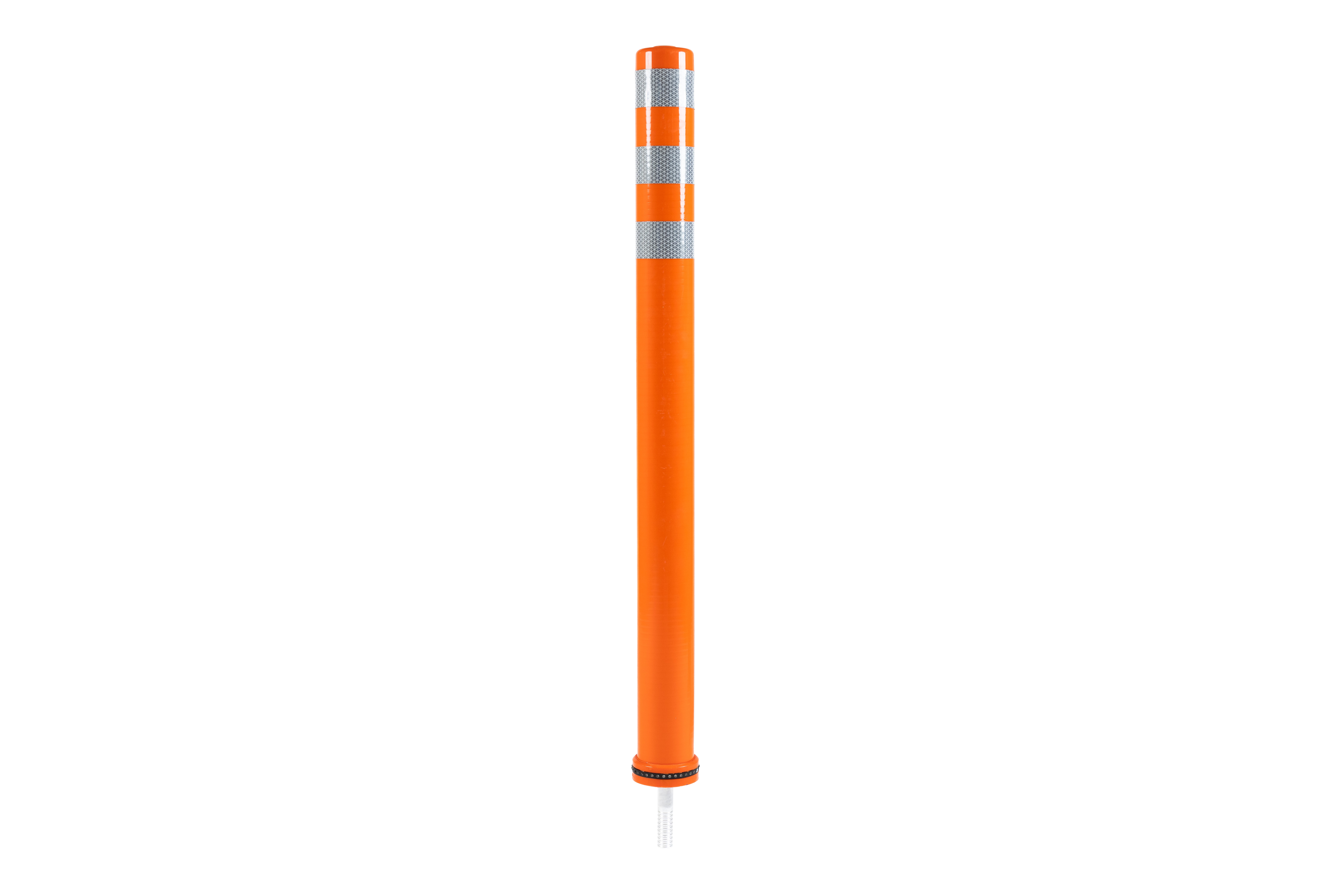 Poller Bernd in Orange mit reflektierenden Ringen und Befestigungsgewinde