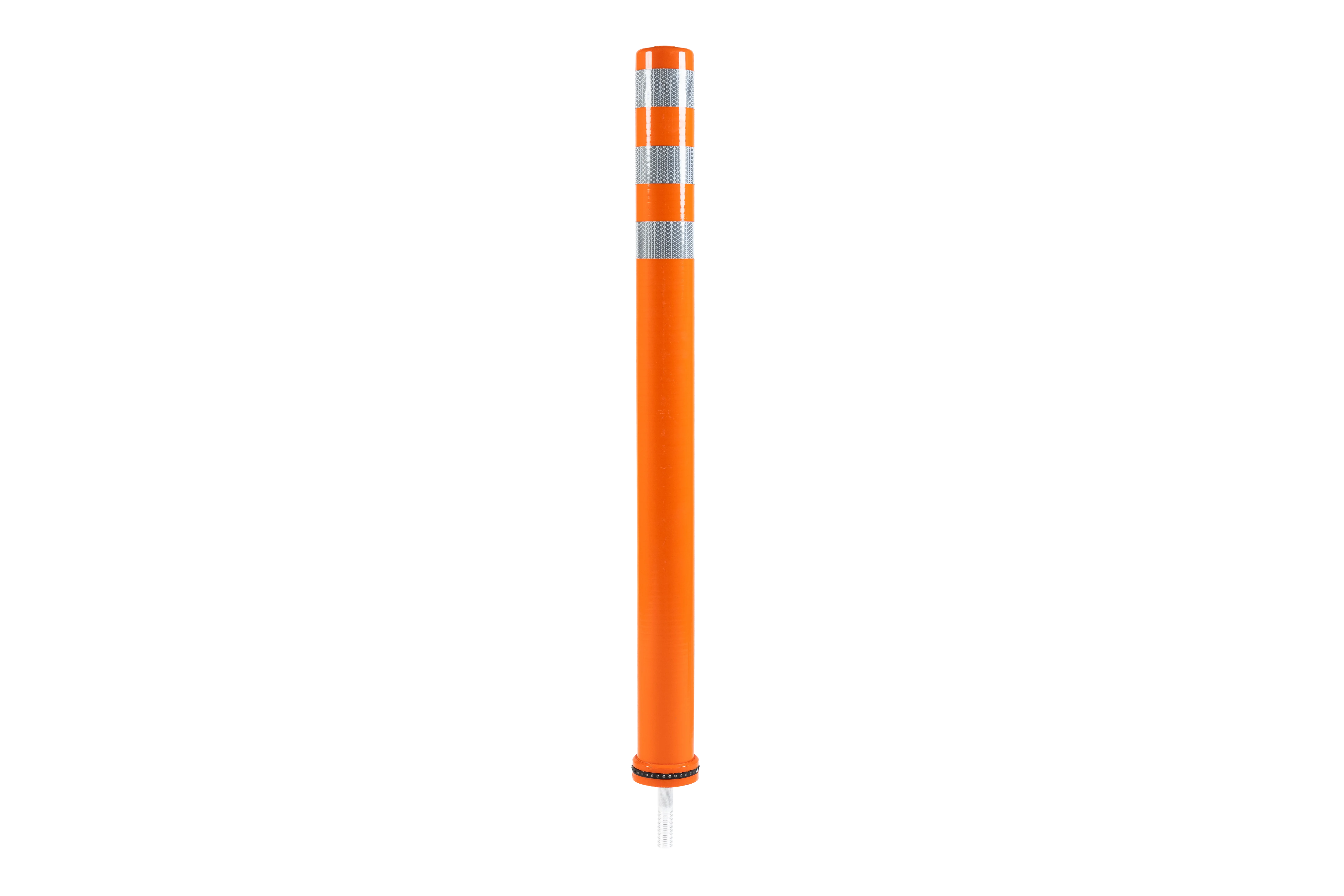 Poller Bernd in Orange mit reflektierenden Ringen und Befestigungsgewinde