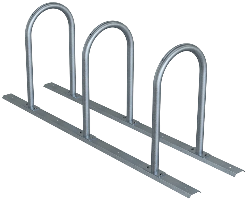 Fahrradanlehn-Rundbügel für 3 Stellplätze, Dübelmontage 