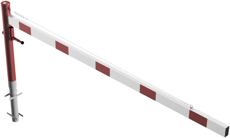 Drehschranke mit Aluminium Schrankenbaum 3 m feuerverzinkt rot weißen mit (Profilzylinderschloss,Dreikanntschloss,Vorhangschloss)