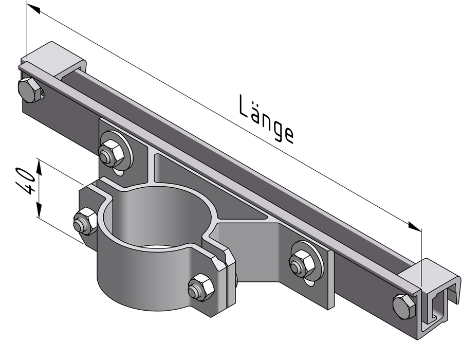 KC-Lasche für flache Schilder – hohe Bauform, Schraubverschluss