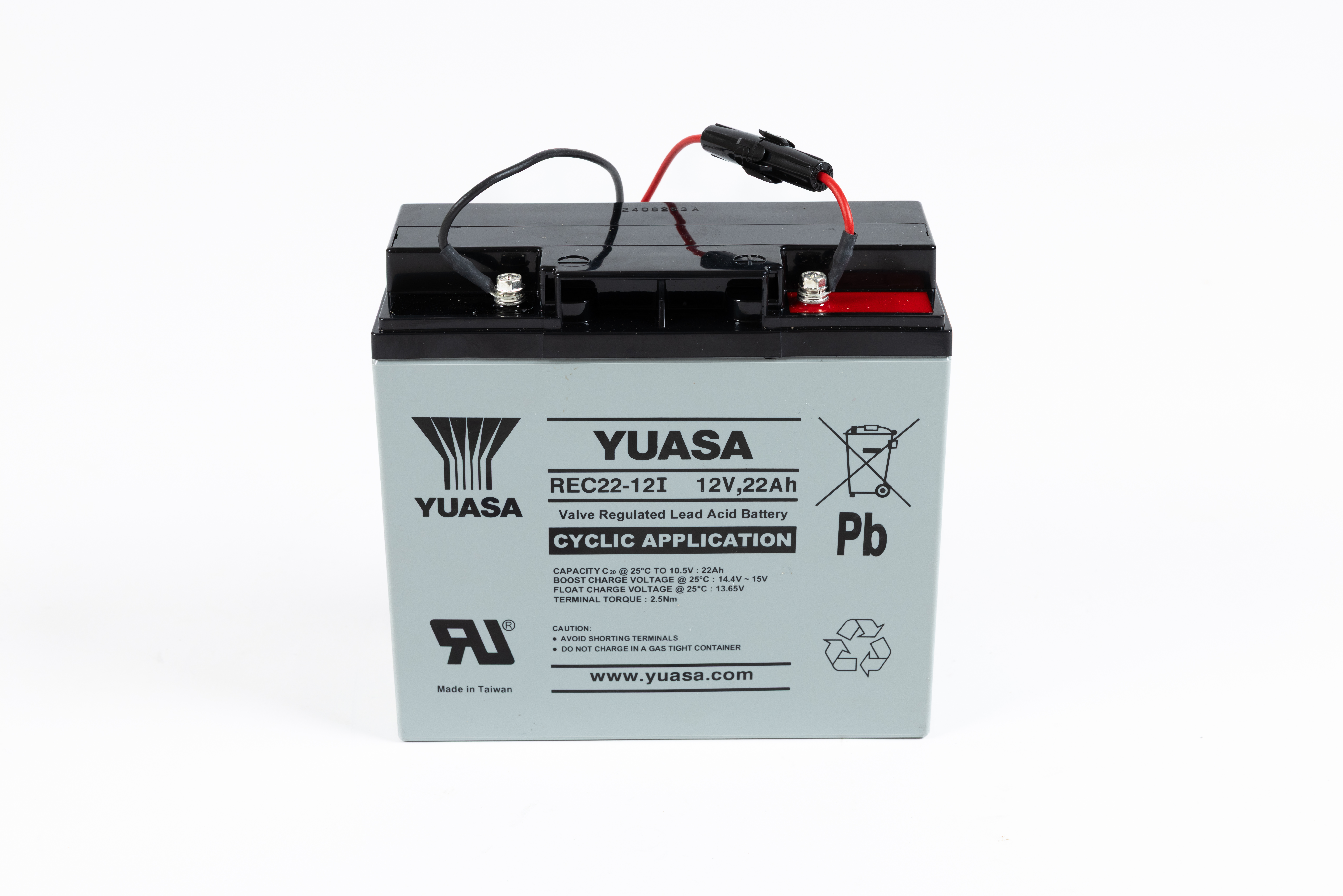 Yuasa 12V 22Ah Bleiakku für zyklische Anwendungen 12V Bleiakku von Yuasa mit 22Ah Kapazität – REC22-12I, wartungsfreier, ventilgeregelter Akku für zyklische Anwendungen mit Flachanschlüssen.