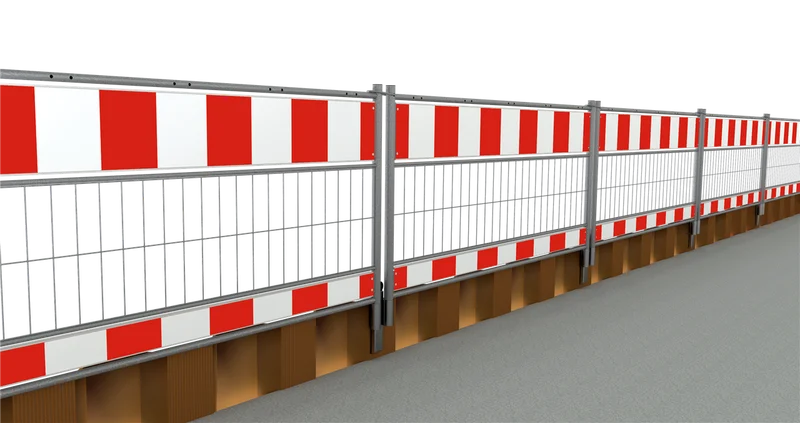 Absperrschrankengitter Stahl 1,6 m Verkehrssicherheitsprodukt reflektierend StVO-konform Bsp. Bild