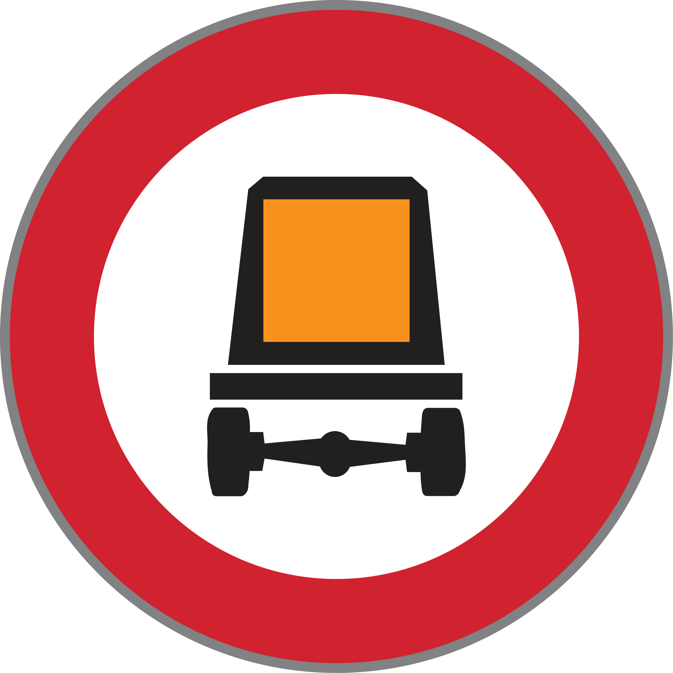 Verkehrszeichen Fahrverbot für Kraftfahrzeuge mit gefährlichen Gütern