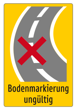 Sondertafel „Bodenmarkierung ungültig“