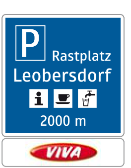 Rastplatzankündigung 1000 m / 2000 m