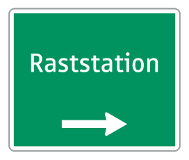 2. Ausfahrtswegweiser Raststation
