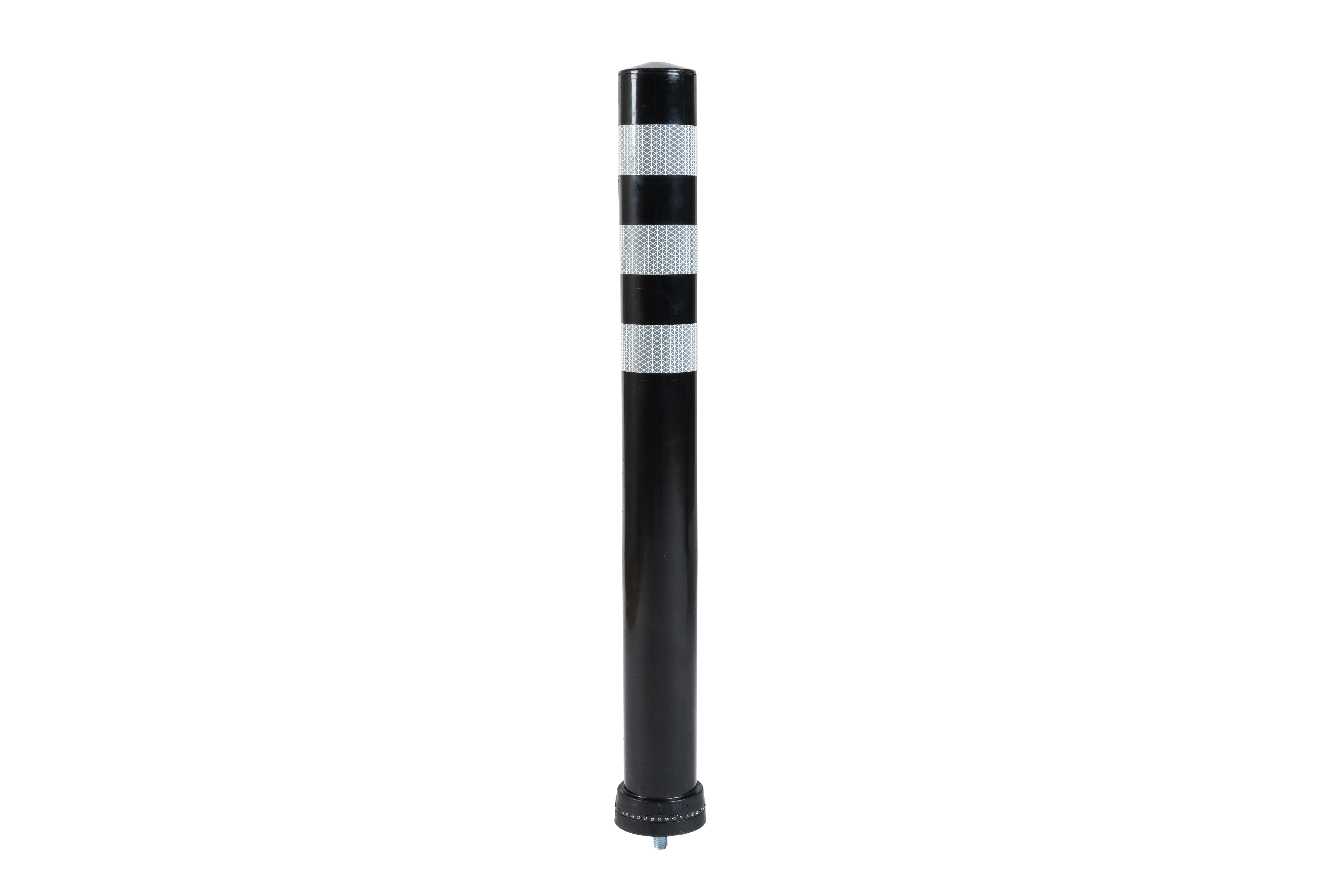 Poller Bernd in Schwarz mit reflektierenden Ringen und Befestigungsgewinde