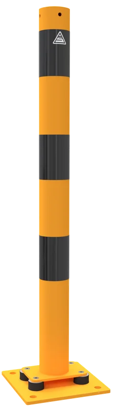 Absperrpfosten allseits neigbar gelb schwarz Ø76 Verkehrssicherheitsprodukt reflektierend StVO-konform